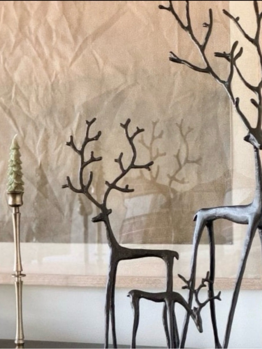 Pottery barn Bronze Sculpted Reindeer set of 3